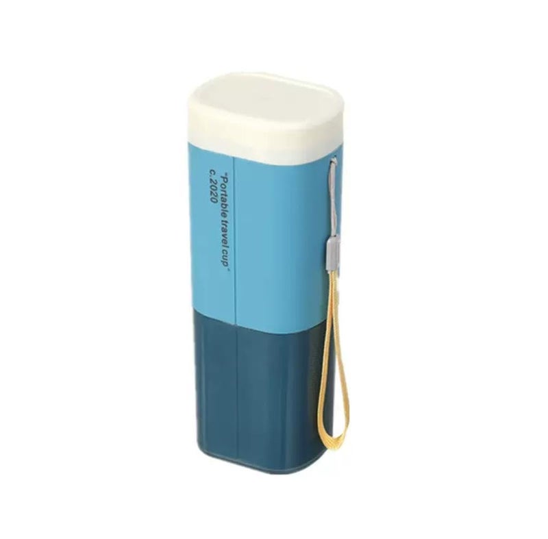 DCELLA Stylish Portable Travel Friendly Toothbrush Double Storage Box Container Plastic Toothbrush Holder (Blue, Pack of 1) - Image 1