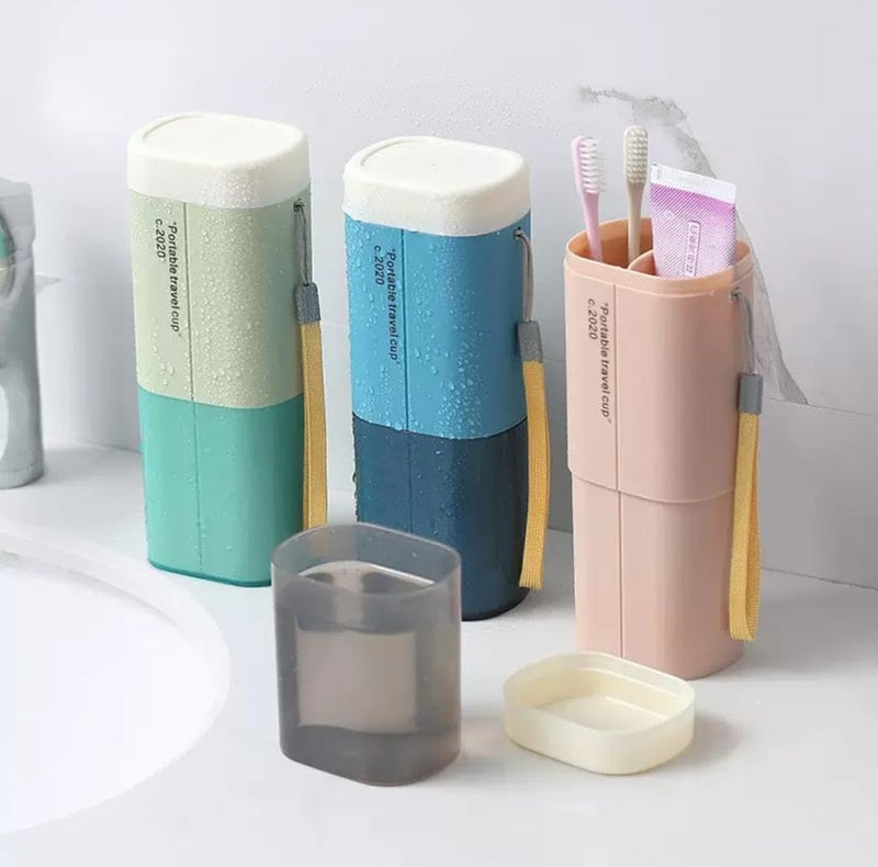 DCELLA Stylish Portable Travel Friendly Toothbrush Double Storage Box Container Plastic Toothbrush Holder (Blue, Pack of 1) - Image 5