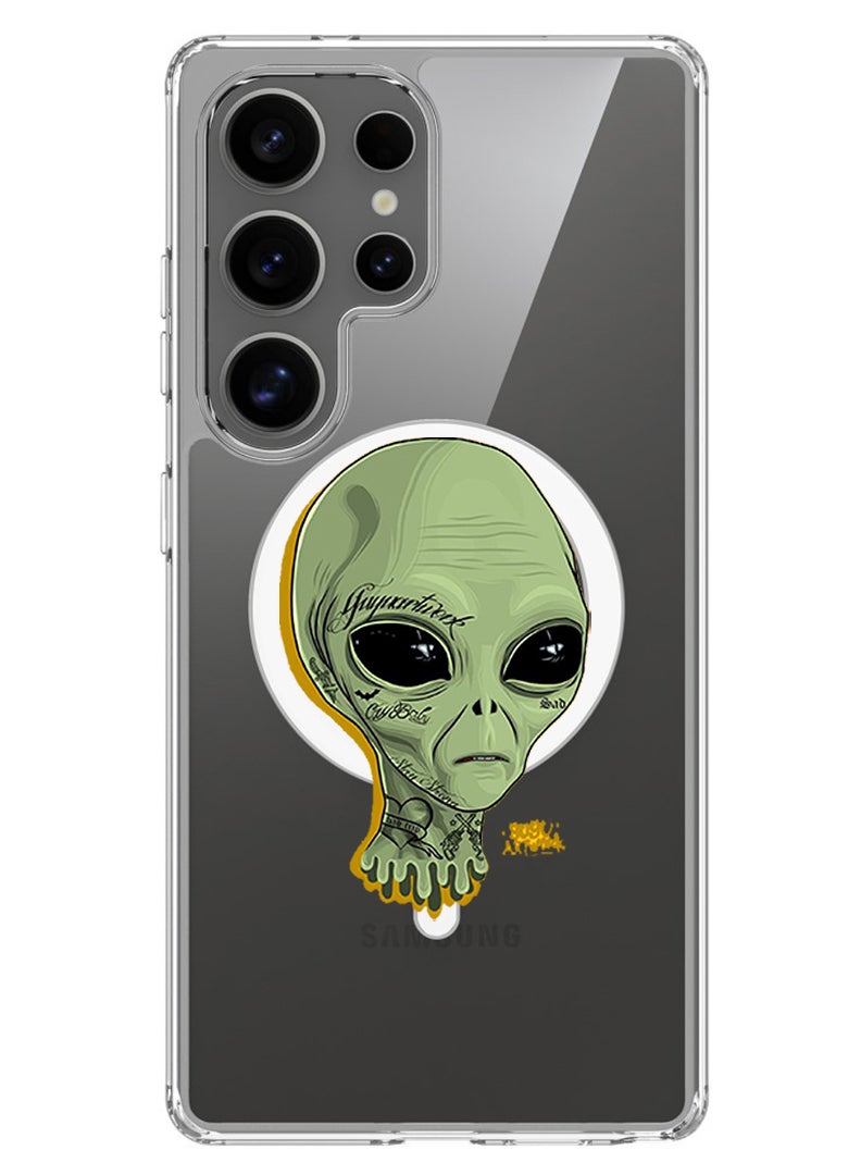 Theodor Magnetic Case for Samsung Galaxy S25 Ultra 6.9-inch Compatible with MagSafe Wireless Charging, Shockproof Phone Bumper Cover alien - Image 1