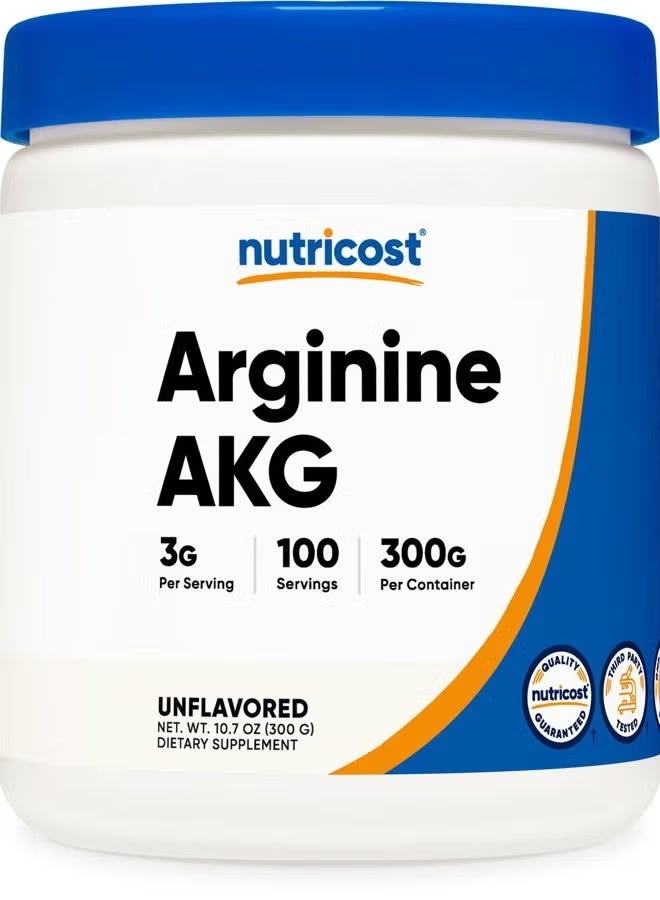 Nutricost, Arginine AKG, Unflavored, 10.7 oz (300 g) - Image 1