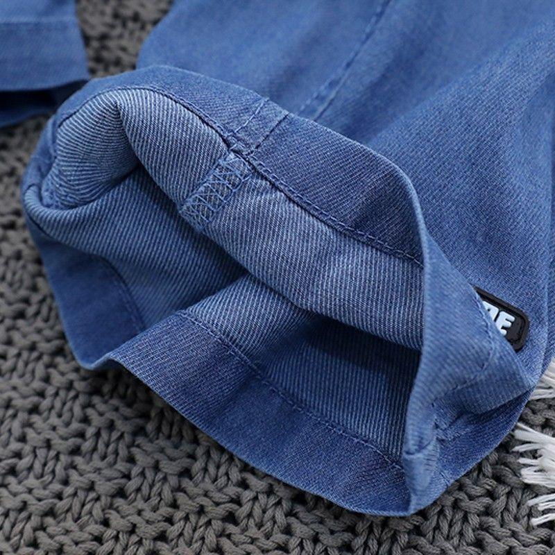 Children'S Lightweight Tens Cotton Denim Cropped Pants Boys Stitching Shorts Arrival Zhongda Children'S Hasbro - Image 5