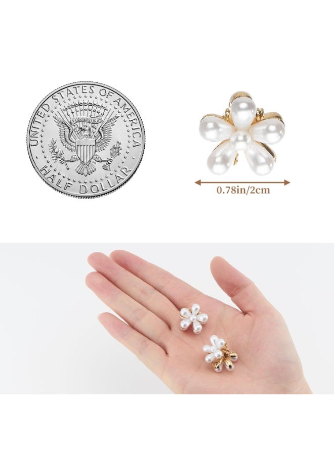 سونسر مشابك شعر صغيرة من الكريستال بمشبك من الكريستال للفتاة، تصميم مخلب زهرة لؤلؤي صغير متعدد الألوان، إكسسوارات شعر زينة اصطناعية حلوة من الأقحوان - Image 2