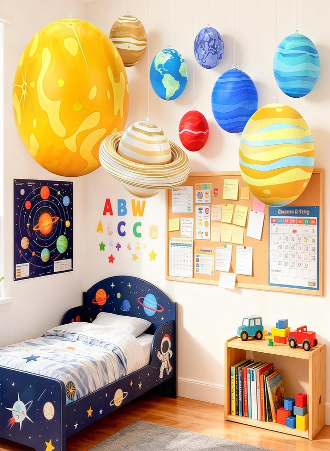 WUPIOS Inflatable Solar System Planets for Kids - 9 Giant Hanging Solar System Model Planets Hanging from Ceiling Classroom Space Theme Party Decorations, Astronomy Gifts for Ages 5-7, 6-8, 8-12 - Image 3