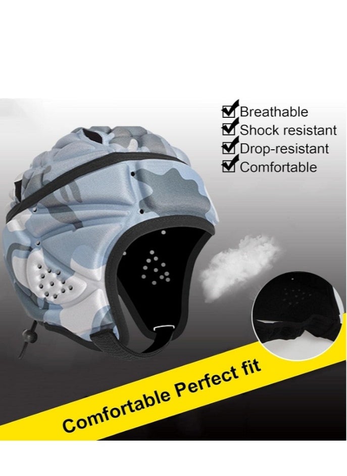 OASIS-TH - Rugby Headguards, Soft Football Helmet Football Rugby Goalkeeper Helmet Scrum Cap Soft Shell Helmet Soccer Headgear Head Protection Special Needs Protection for Youth - Image 1