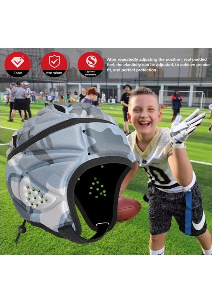 OASIS-TH - Rugby Headguards, Soft Football Helmet Football Rugby Goalkeeper Helmet Scrum Cap Soft Shell Helmet Soccer Headgear Head Protection Special Needs Protection for Youth - Image 1