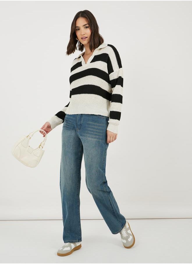 Styli - Straight Fit Mid Rise Tinted Washed Jeans - Image 1
