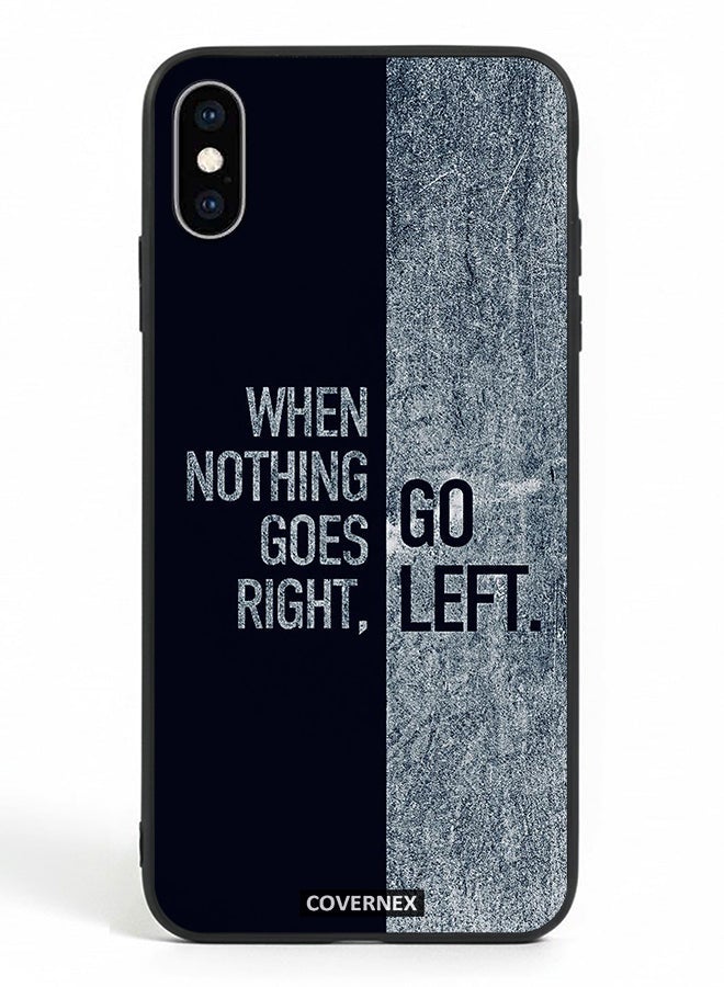 Covernex Apple iPhone X Protective Case Cover Printed Featuring When Nothing Goes Right Go Left - Image 2