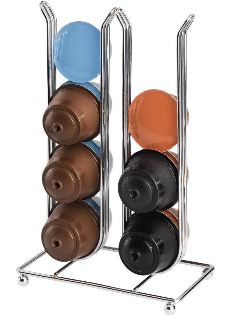 Xavax Pilastro Coffee Capsule Stand, 16 Capsule Capacity, Silver Chrome Plated Stainless Steel - Image 1