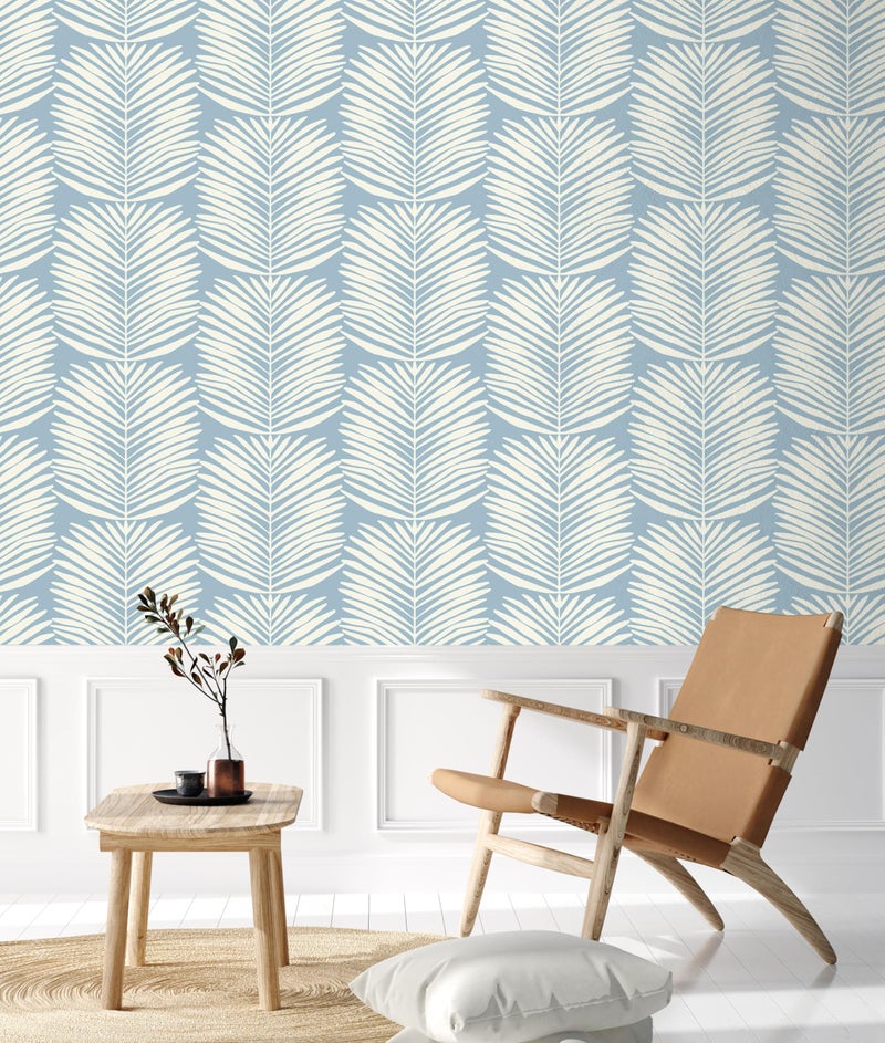 Kitico Peel and Stick Wallpaper Blue Wall Paper Boho Self Adhesive Removable Wallpaper for Bedroom Bathroom Leaf Contact Paper for Cabinets and Drawers Coastal Wallpaper 16.1''x78.7'' - Image 4