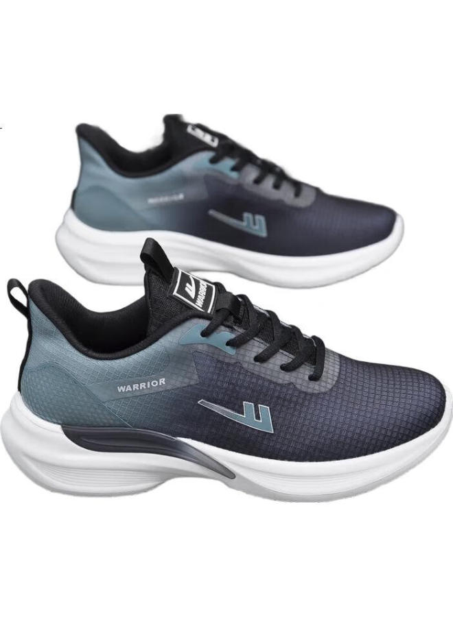 Pull Back Warrior Men'S Sports Shoes New Thick-Soled Men'S Shoes Black Green Size 43 - Image 1