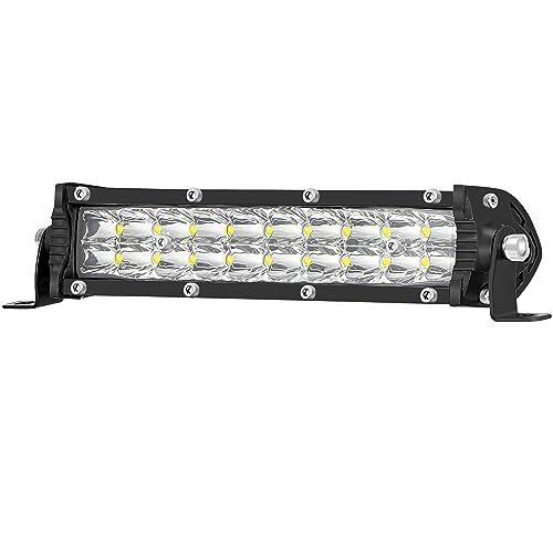SAN YOUNG 7 Inch Slim LED Light Bar for Truck Tractor 12V60V Small LED Work Light Pods Off Road Auxiliary Fog Lights 60W 6000lm ATV Lawn Mower Golf Cart Pit Dirt Bike MTB eBike Night Riding Headlight - Image 1