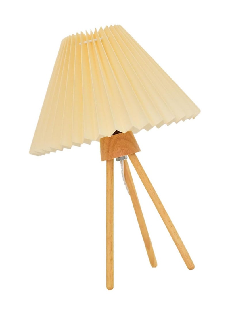 ARNOTEC Retro style multi-purpose pleated bedside table lamp LED lamp reading lamp home bedroom bedside night light mini lamp bedroom living room decorative lamp side table small space USB Port with switch (fixed brightness)  - Image 2