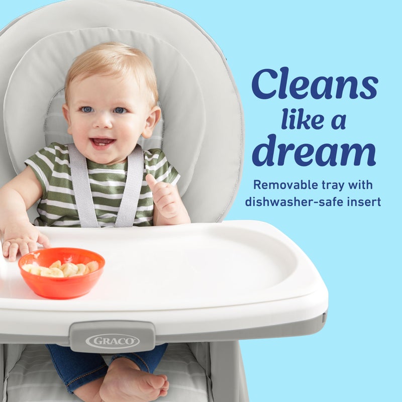 Graco Table2Table LX 6-in-1 Highchair, Willow with Infant Head Support & One-Hand Removable Tray - Image 4