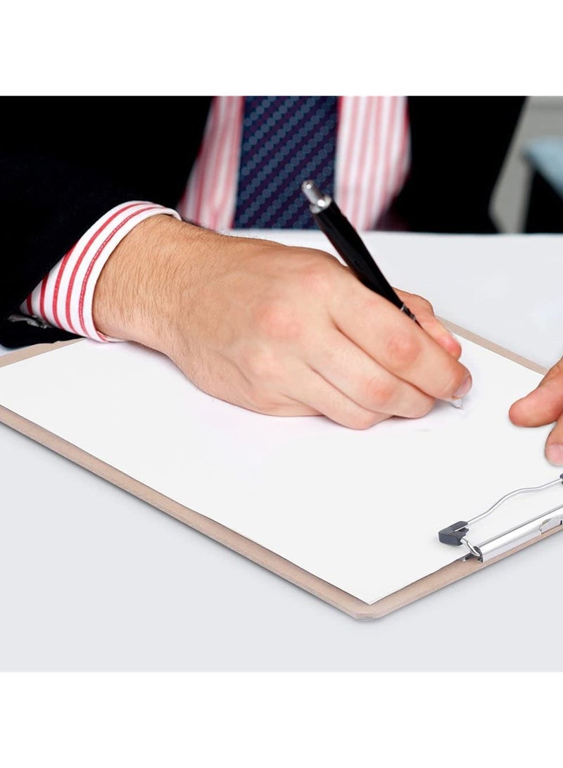 SYOSI A4 Clipboards 6 Pack, Low Profile Clip Hardboard with Sturdy Spring Grip and Concealed Hanging Hole, Durable Wooden Clip Boards for Office Work - Image 2