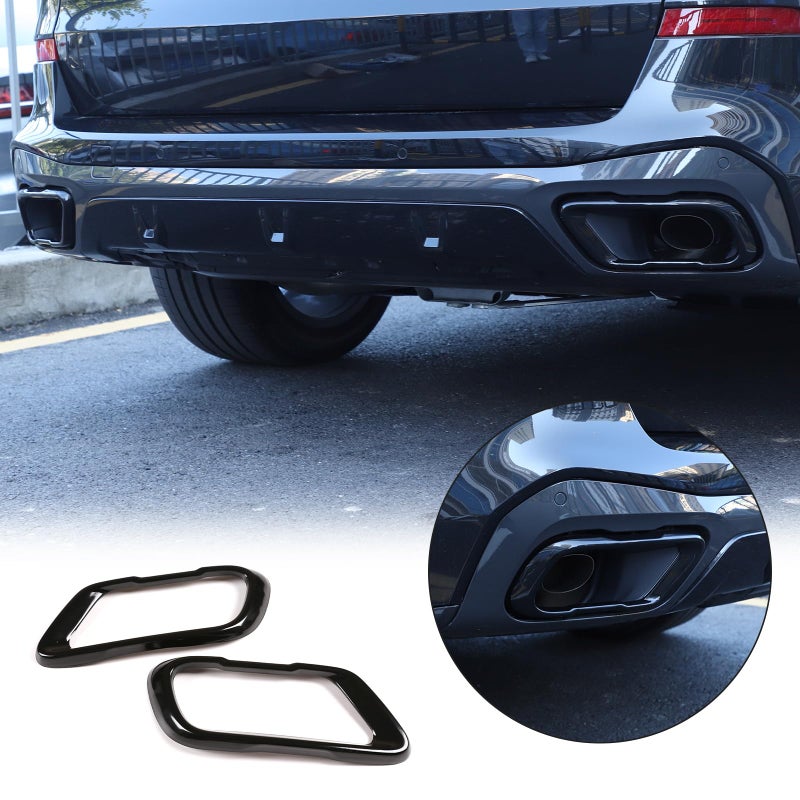 HAPPYHORSE Car Exhaust Muffler Tail Pipe Trim Cover Compatible with BMW X5 G05 X6 G06 X7 G07 2019-2025, Rear Exhaust Tip Outlet Muffler Tube Cover Decoration Tail Throat Decoration (Style B-Black) - Image 4