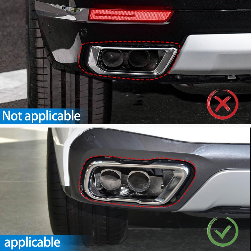 HAPPYHORSE Car Exhaust Muffler Tail Pipe Trim Cover Compatible with BMW X5 G05 X6 G06 X7 G07 2019-2025, Rear Exhaust Tip Outlet Muffler Tube Cover Decoration Tail Throat Decoration (Style B-Black) - Image 3