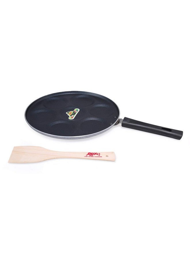 Anjali PTFE Coated Aluminium and Bakelite Mini Uttapam tawa, (7 Cavity, Black) - Image 2