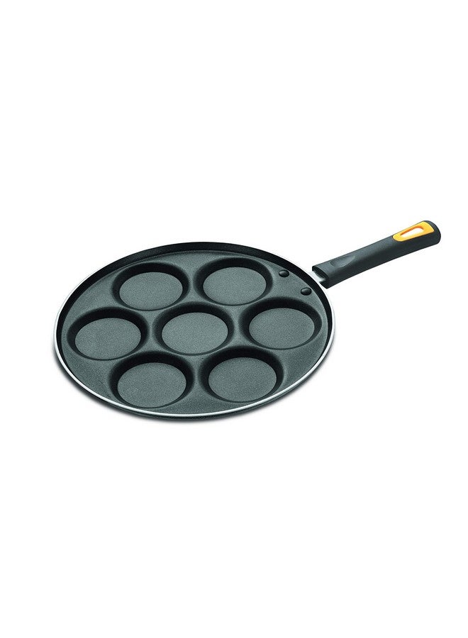 Anjali PTFE Coated Aluminium and Bakelite Mini Uttapam tawa, (7 Cavity, Black) - Image 1