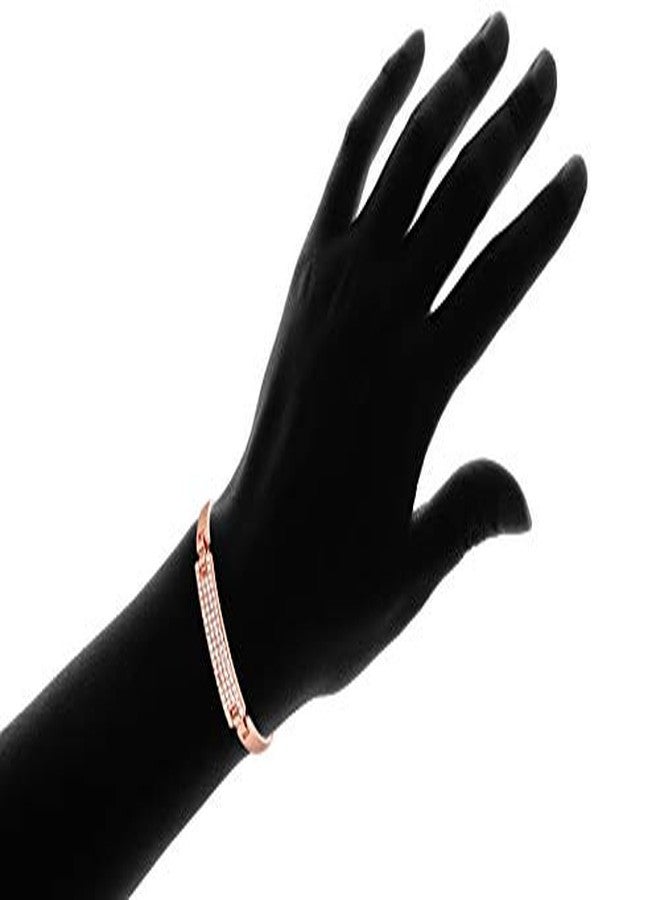 Barzel 18K Rose Gold Plated Sparkle Bling Crystal Bangle Bracelet for Women (Rose Gold) - Image 2