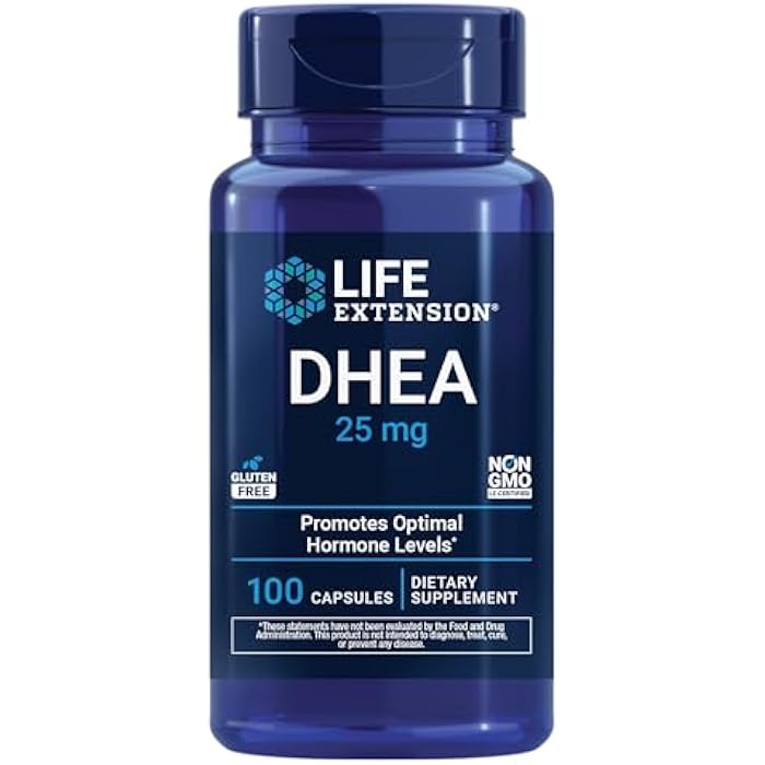 Life Extension DHEA 25 mg – Supplement for Hormone Balance, Immune Support, Sexual Health, Bone & Cardiovascular Health and Anti-Aging and Mood Support – Gluten-Free, Non-GMO – 100 Capsules - Image 1