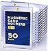 Basthalan 50ct Magnetic Card Holder 35pt One Touch Card Holder UV Protectors Hard Plastic for Trading Cards Magnet Case Sports Game Football Baseball - Image 3