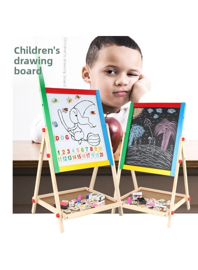 Children's Double-sided Lifting Drawing Board Color Wooden Painted Duck Drawing Board Two-in-one Black And White Drawing Board Direct Sales-Color:Drawing Board With Gift Bag Accessories To See Clearly The Purchase