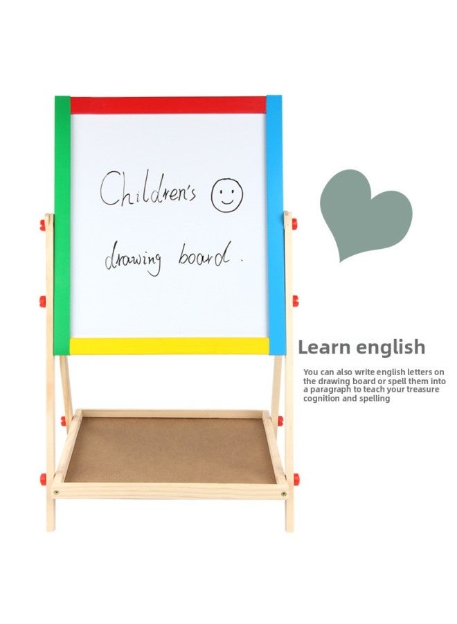 Children's Double-sided Lifting Drawing Board Color Wooden Painted Duck Drawing Board Two-in-one Black And White Drawing Board Direct Sales-Color:Drawing Board With Gift Bag Accessories To See Clearly The Purchase