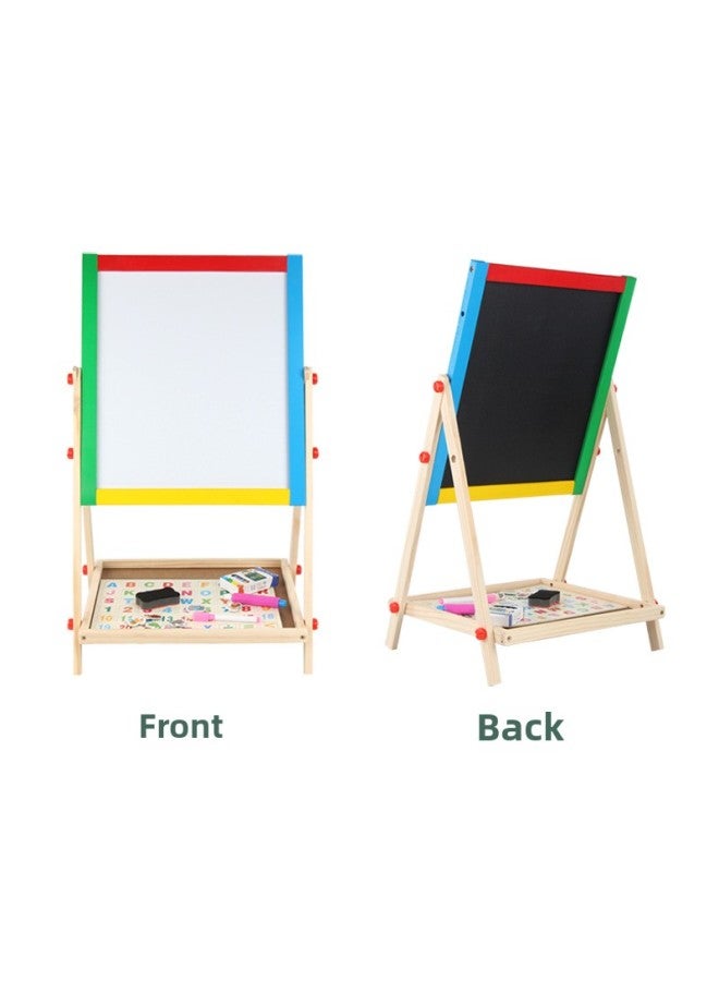 Children's Double-sided Lifting Drawing Board Color Wooden Painted Duck Drawing Board Two-in-one Black And White Drawing Board Direct Sales-Color:Drawing Board With Gift Bag Accessories To See Clearly The Purchase