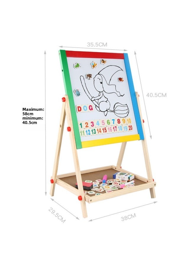 Children's Double-sided Lifting Drawing Board Color Wooden Painted Duck Drawing Board Two-in-one Black And White Drawing Board Direct Sales-Color:Drawing Board With Gift Bag Accessories To See Clearly The Purchase