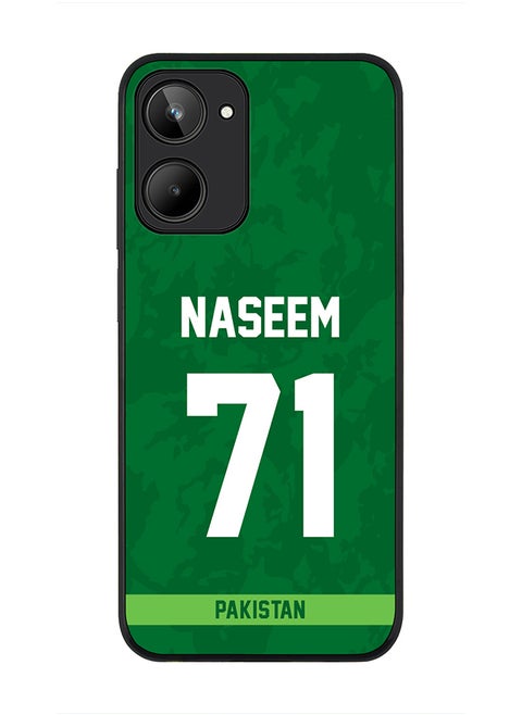 Cover for Realme 10 4G Case , Rugged Black Slim fit Soft Flexible Thin Protective Phone Cases - Player Name - Naseem Shah, Jersey Number- 71