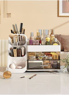LEDIN Makeup Organizer, Cosmetics Skincare Organizer Box, Makeup Organizers and Storage for Vanity with Lid and Drawers, Cosmetic Display Cases for Dresser, Countertop, Ideal Gifts for Women (White)  - Image 5