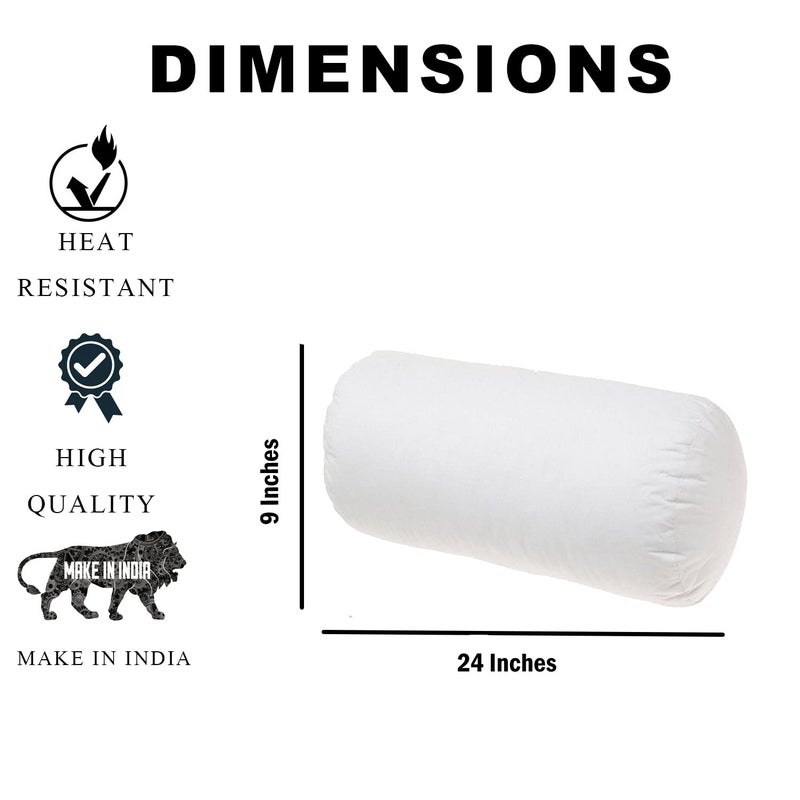 Wellkia Wellkia Fancy White Cotton Bolster 2 - Image 2