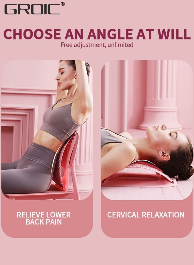 GROIC Back Stretcher and Neck Stretcher for Pain Relief, Multi-Level Magnetic Therapy Back Cracker Device Back Arch Stretcher, Ergonomic Neck Cervical Traction Device Chiropractic Pillow - Image 3