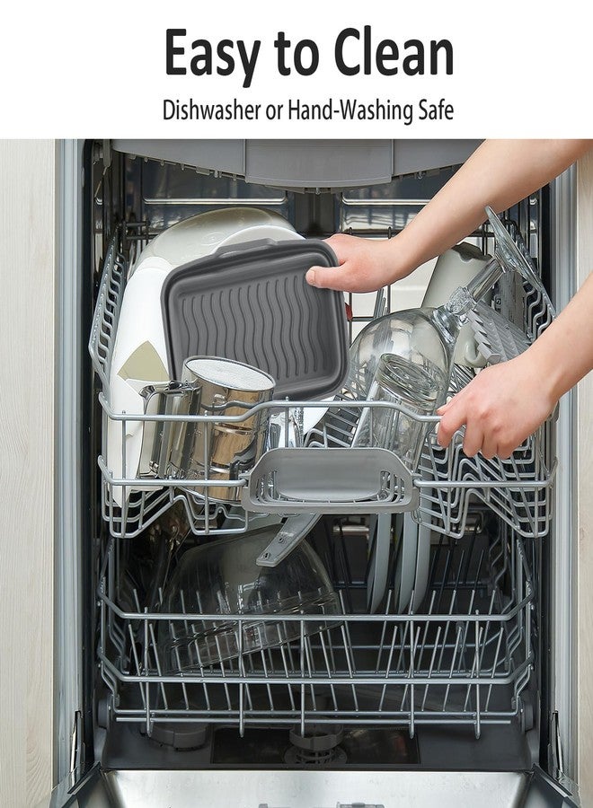 ddLUCK بطانات سيليكون لقلاية الهواء لنيجا فودي دوال DZ090 سعة 6QT، عبوة من 2، قابلة لإعادة الاستخدام كبديل لسلة القلاية، صينية قابلة للطي لملحقات قلاية الهواء (رمادي) - Image 5