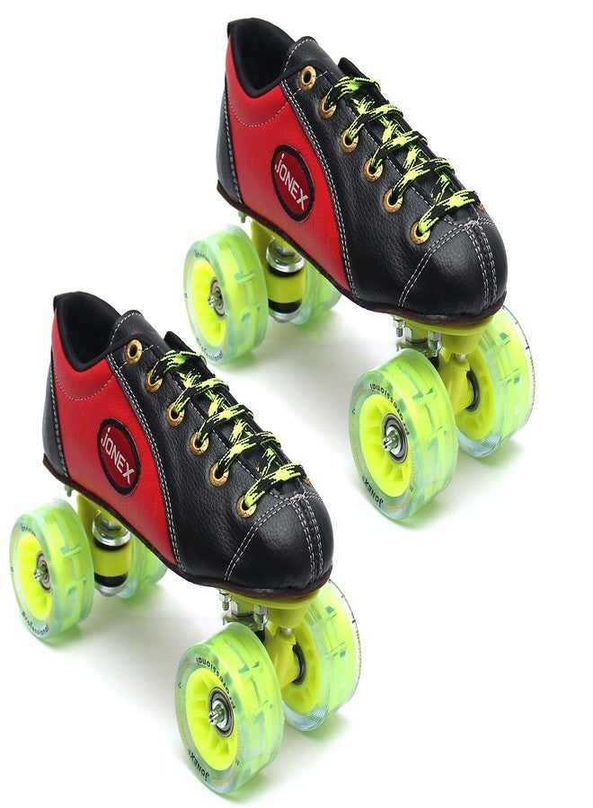 Jonex JJ Jonex Shoe Skates, Shoe Skates for Kids, Fix Body Shoe Skates (3 UK/Ind, Black Red- Professional) - Image 1