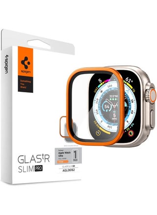 Glastr Slim Pro لساعة Apple Watch Ultra 2 / Apple Watch Ultra (49 ملم) واقي شاشة زجاجي مقوى غطاء كامل بإطار معدني - برتقالي - pzsku/ZA8CFC40128CD756E40D8Z/45/_/1683375071/ef77565d-9437-4279-bc6b-08b82cab6105