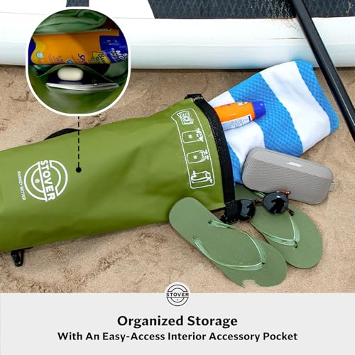 STOVER 5/10/25/30/40/55L Waterproof Dry Bag, Small Lightweight Roll Top Dry Bag Backpack w/Waterproof Phone Case, Kayaking, Travel, Hiking, Fishing, Tubing, Camping, the Beach, Men/Women (Green) - Image 4