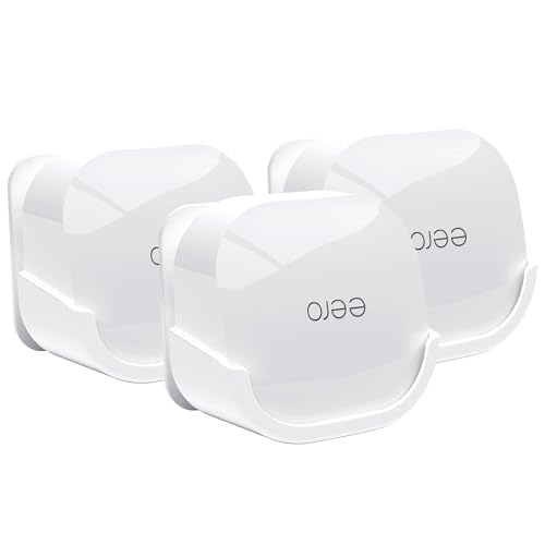 sootozy 3Pack Wall Mount Holder for eero 6 Plus 6+ and eero 6 Router Mesh Wi-Fi System,Wall Mount Stand Bracket for eero 6 Plus and eero 6 tri-Band Mesh,Wall Bracket for eero 6+ Extender Router Wire Organizer - Image 1