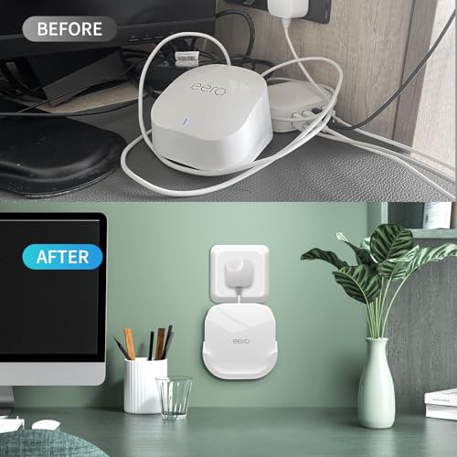 sootozy 3Pack Wall Mount Holder for eero 6 Plus 6+ and eero 6 Router Mesh Wi-Fi System,Wall Mount Stand Bracket for eero 6 Plus and eero 6 tri-Band Mesh,Wall Bracket for eero 6+ Extender Router Wire Organizer - Image 5