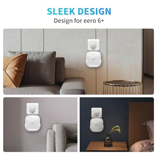 sootozy 3Pack Wall Mount Holder for eero 6 Plus 6+ and eero 6 Router Mesh Wi-Fi System,Wall Mount Stand Bracket for eero 6 Plus and eero 6 tri-Band Mesh,Wall Bracket for eero 6+ Extender Router Wire Organizer - Image 3