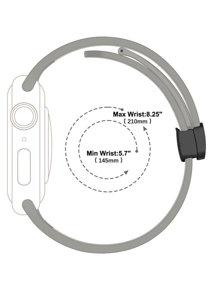 Generic - Magnetic Folding Buckle Strap for Apple Watch Band 49mm 44mm 42mm 45mm 41mm 40mm 38mm  Solo loop Bracelet Band for IWatch Series Ultra 8 7 5 SE6 3 - Image 1