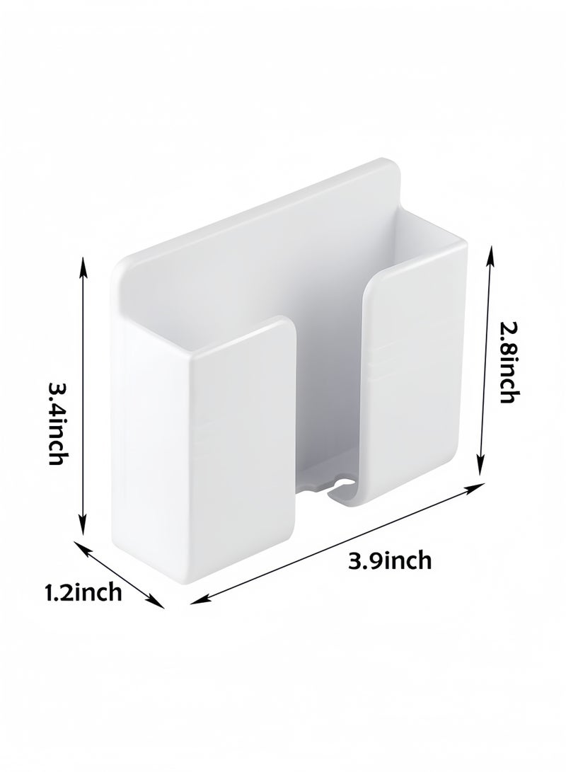 Angola Panda 5PCS Wall Mount Phone Holder with Adhesive, Phone Stand with Data Line Receiving Hole, Remote Control Stand, Use for Home, Office (White) - Image 5