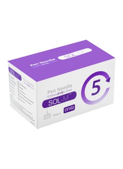 سول-ميلنيوم إبر قلم الأنسولين 31 ج × 5 مم , 100 قطعة  - Image 1