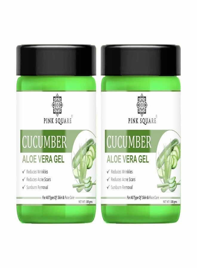 Pink Square Cucumber Aloe Vera Face Gel to Get Even Tone Skin Pack of 2 of 100 Grams(200 Grams) - Image 2
