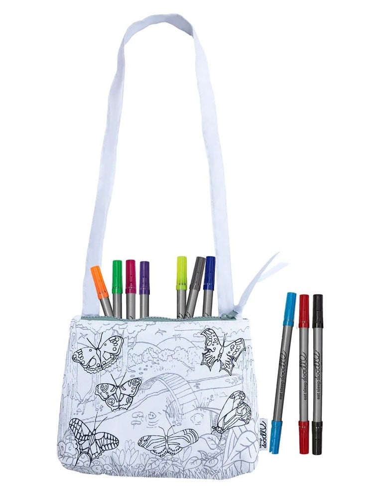 eatsleepdoodle Coloring Crossbody Bag, Butterfly  - Image 1