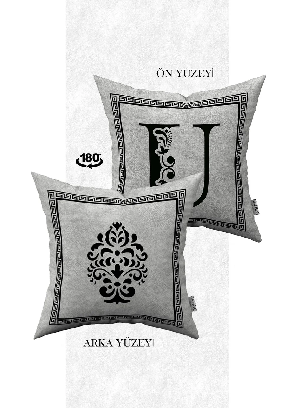 Cango Home Double Sided Digital Printed Letter Cushion Cover - Letter U