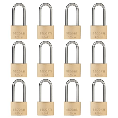 SEDORTI Outdoor Weatherproof Padlock with Stainless Steel Shackle and Solid Brass Body, Marine Grade Rustproof Long Lock for Sheds, Storage Unit School Gym Locker, Fence, Toolbox, Hasp Storage - Image 1