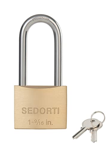 SEDORTI Outdoor Weatherproof Padlock with Stainless Steel Shackle and Solid Brass Body, Marine Grade Rustproof Long Lock for Sheds, Storage Unit School Gym Locker, Fence, Toolbox, Hasp Storage - Image 2