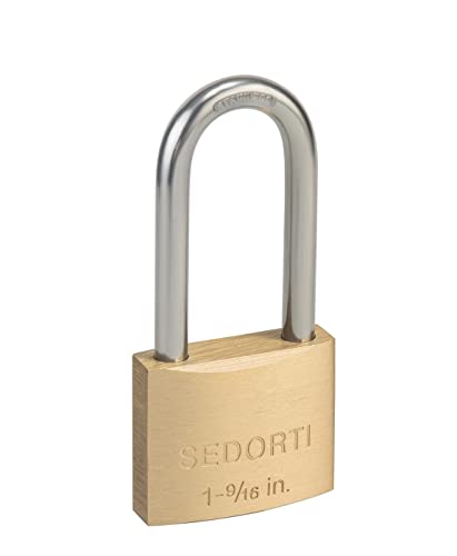 SEDORTI Outdoor Weatherproof Padlock with Stainless Steel Shackle and Solid Brass Body, Marine Grade Rustproof Long Lock for Sheds, Storage Unit School Gym Locker, Fence, Toolbox, Hasp Storage - Image 3