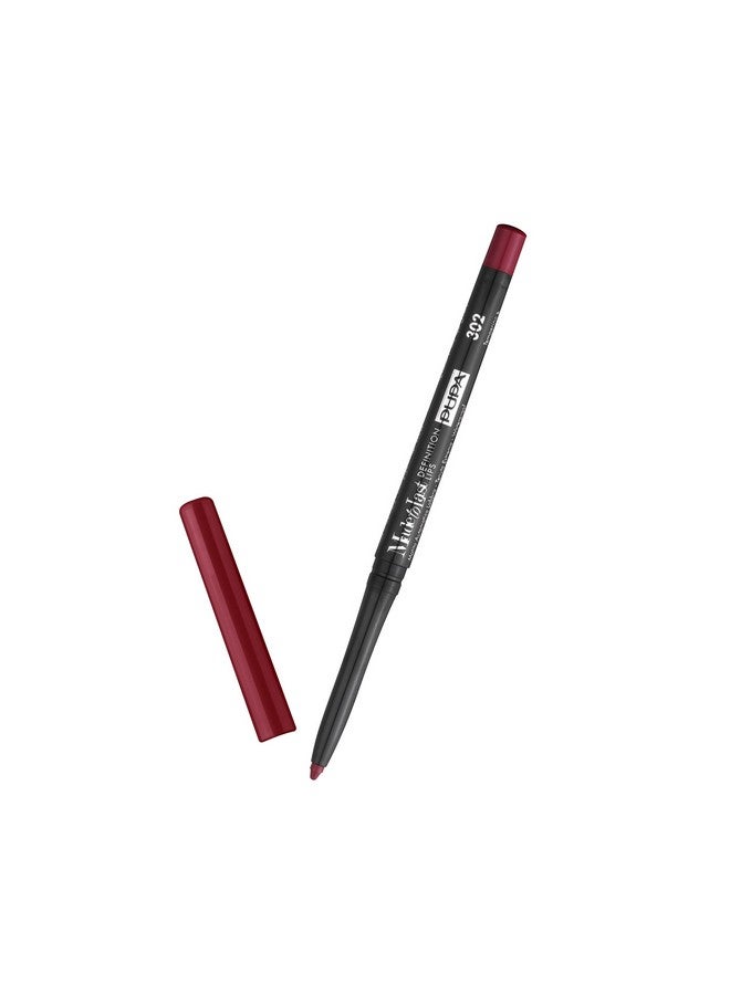 PUPA Milano Made To Last Definition Lips Pencil For Precise Lip Contouring Absolute Color Release Very Smooth Application Soft, And Clings Perfectly To Lips 302 Chic Burgundy 0.001 Oz - Image 2